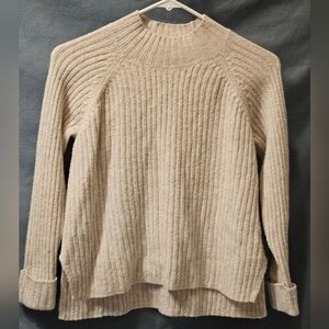 Old Navy Women's Cream Ribbed Cowl Neck Sweater Juniors Age 11-12